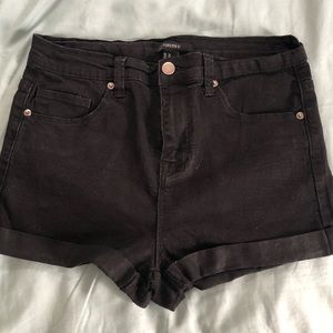 Black jean shorts